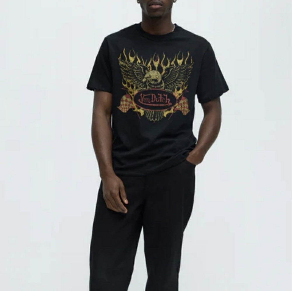 Von Dutch Distressed Eagle Tee Shirt